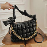 Braided Shoulder Bag for Women, Chain Crossbody Handbag, Winter Armpit Bag