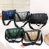 Winter Space Cotton Shoulder Bags For Women Wide Shoulder Strap Ladies Handbags