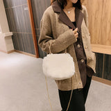 Winter Faux Fur Handbags Plush Chain Shoulder Crossbody Bags For Women