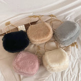 Winter Faux Fur Handbags Plush Chain Shoulder Crossbody Bags For Women