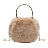 Winter Faux Fur Handbags Plush Chain Shoulder Crossbody Bags For Women