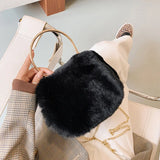 Winter Faux Fur Handbags Plush Chain Shoulder Crossbody Bags For Women