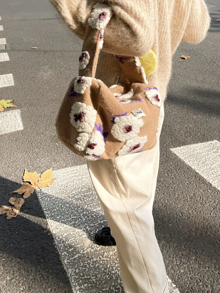 Winter High Faux Fur Women's Handbag Soft Plush Shoulder Bag Female Tote