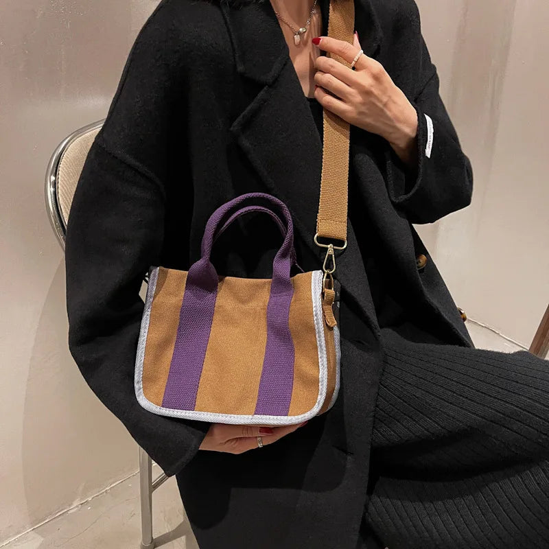 Canvas Shoulder Handbag Female Messenger Crossbody Bag