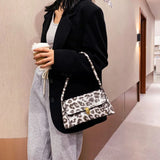 Leopard Animal Pattern Retro Handbag Travel Shoulder Bag