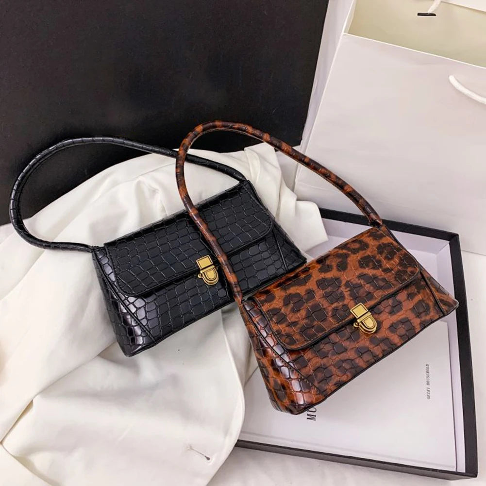 Leopard Animal Pattern Retro Handbag Travel Shoulder Bag