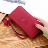 Cat Cartoon Women's Leather Wallet Big Capacity Phone Wallet