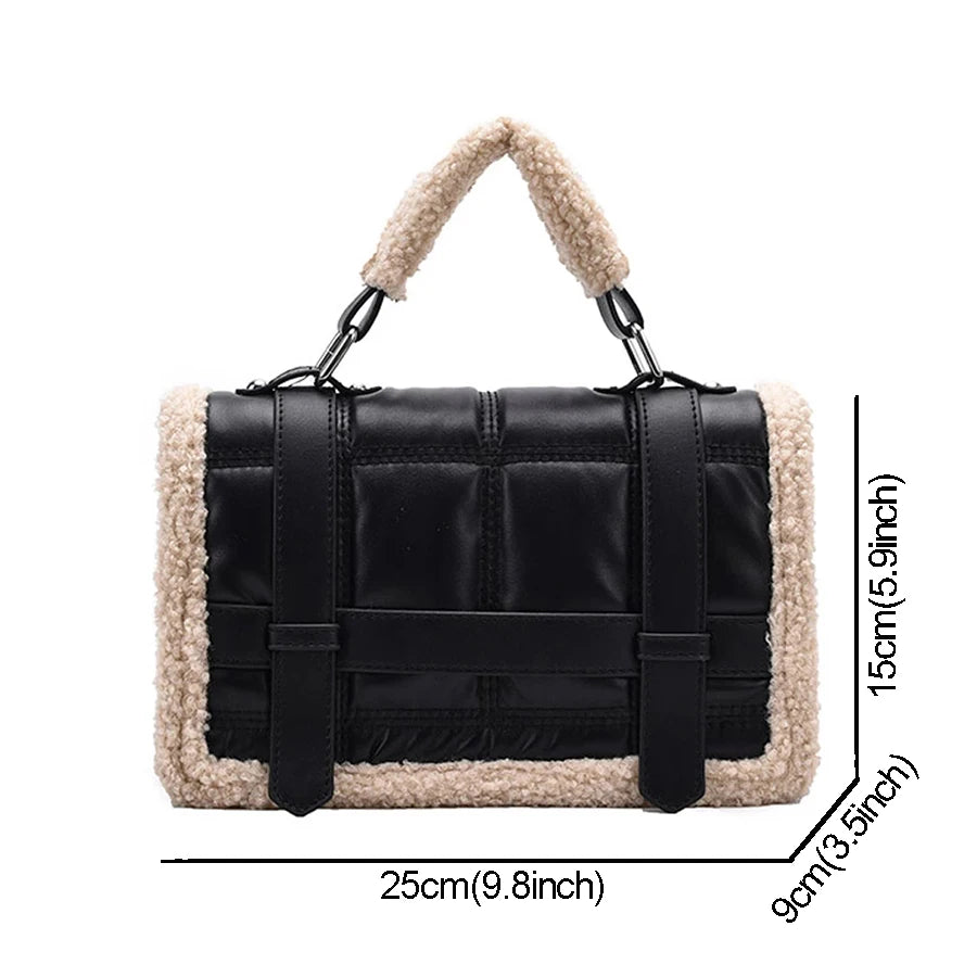 Plush Ladies Handbag Wallet Shoulder Messenger Bag