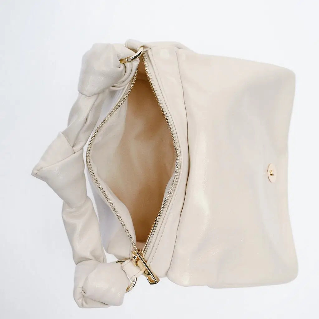 Pleated Shoulder Bag Soft PU Leather Messenger Bag Small Wallet