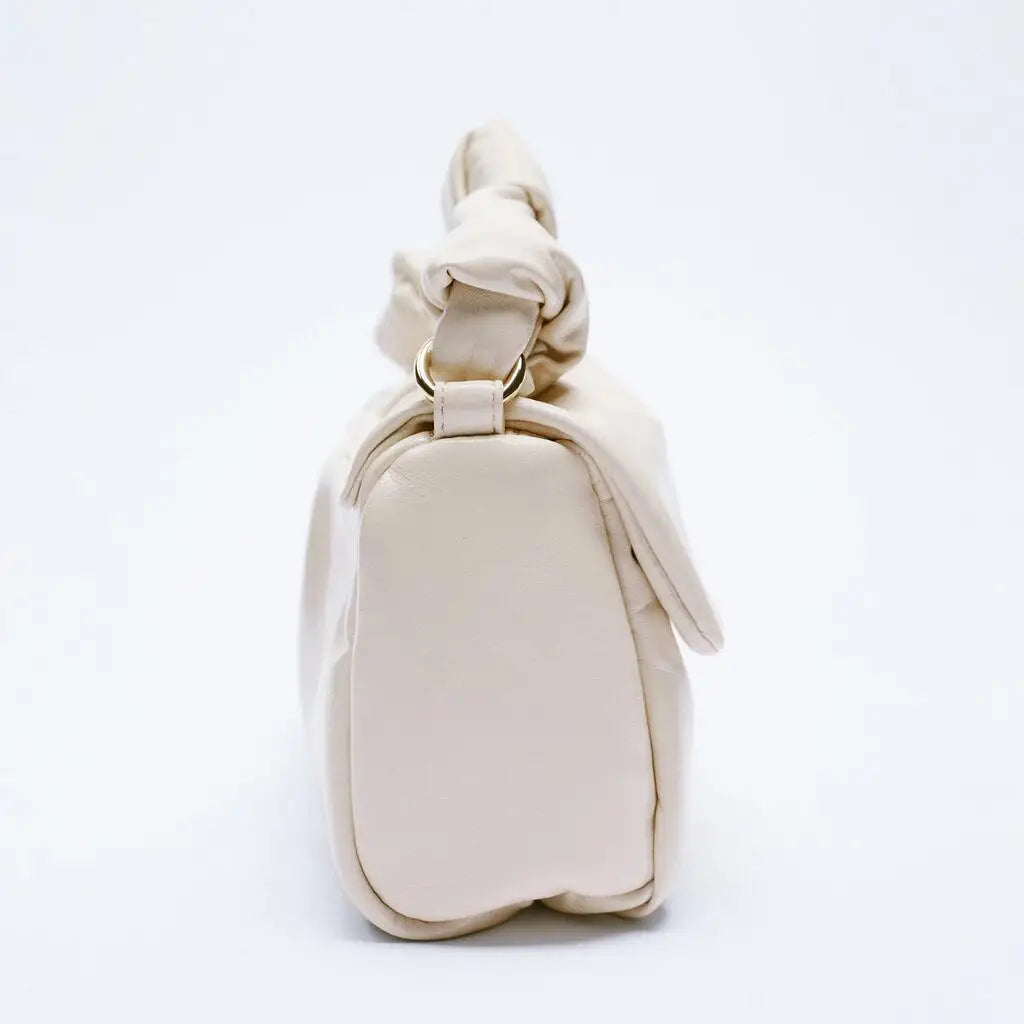 Pleated Shoulder Bag Soft PU Leather Messenger Bag Small Wallet