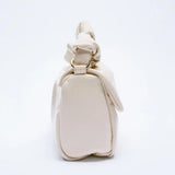 Pleated Shoulder Bag Soft PU Leather Messenger Bag Small Wallet