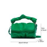 Pleated Shoulder Bag Soft PU Leather Messenger Bag Small Wallet