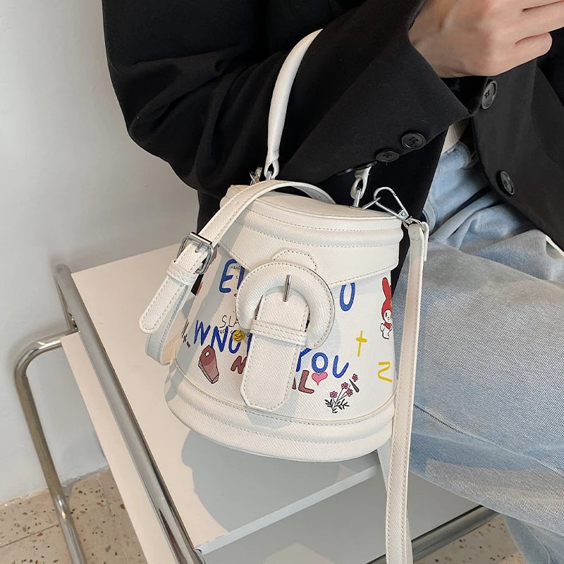 Ladies Graffiti Small Tote Bag Shoulder Messenger Bag