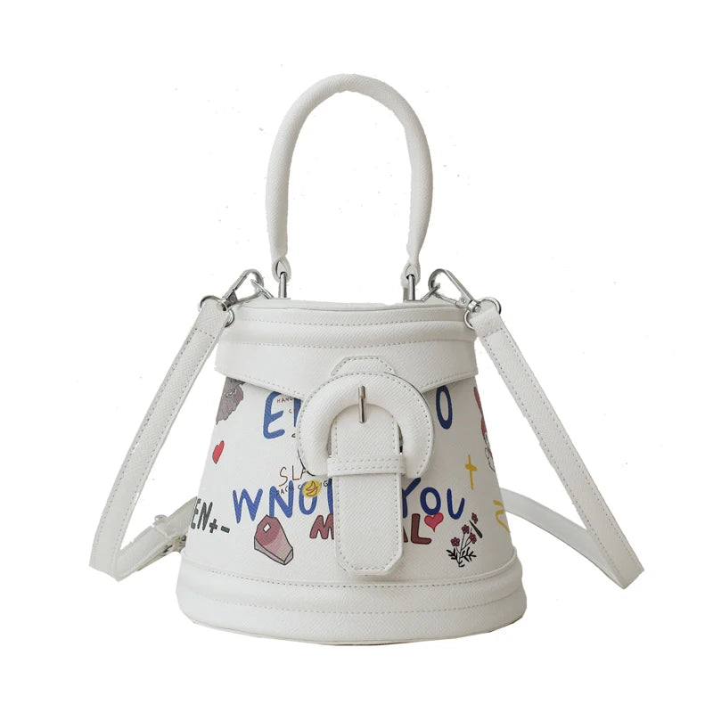 Ladies Graffiti Small Tote Bag Shoulder Messenger Bag