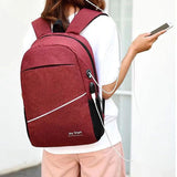 Men's Laptop Backpack Anti Theft Waterproof Canvas Business Travel Bag