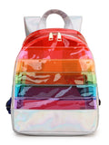 Rainbow Stripe Laser PVC Backpack for Kids