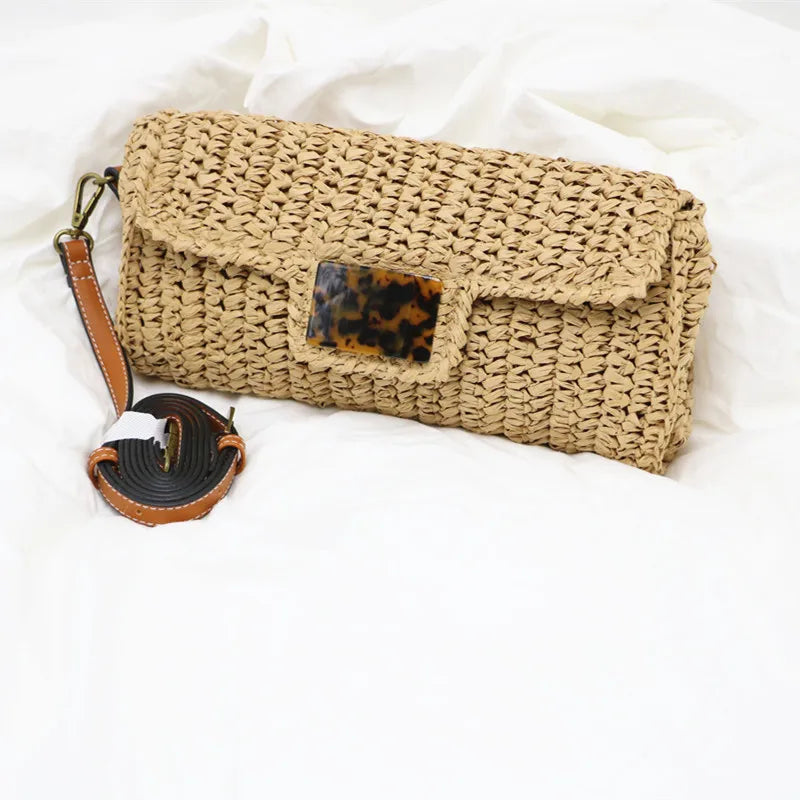 Crochet Straw Shoulder Bag Tote Purses Satchel
