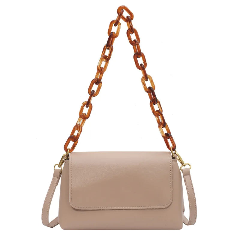 Retro Hand Chain Small Square Bag Soft Leather Shoulder Bag