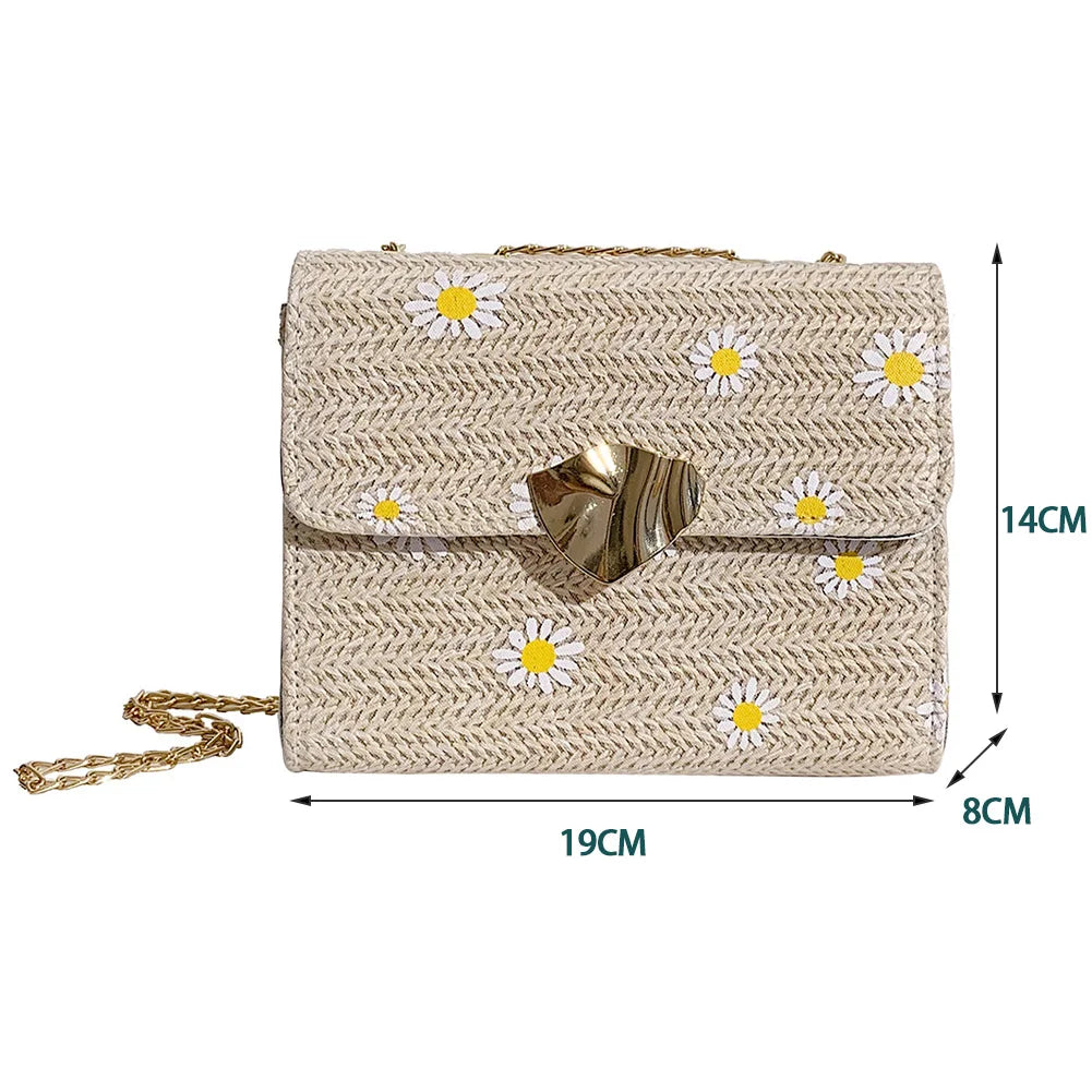 Daisy Flower Pattern Beach Messenger Bag