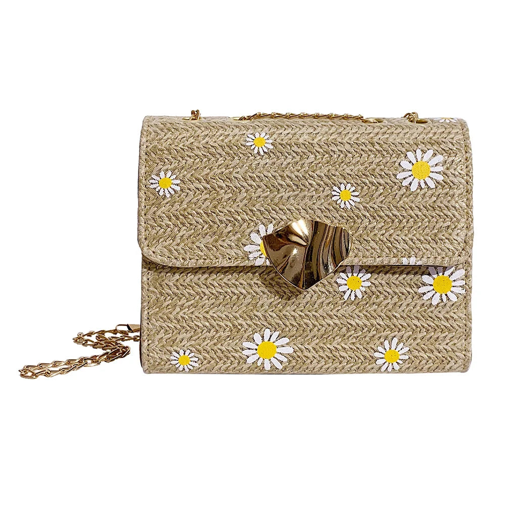 Daisy Flower Pattern Beach Messenger Bag