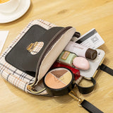 2021 Mini Contrast Backpack Plaid Pattern Shoulder Bag
