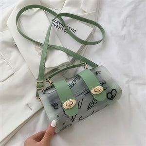2021Summer Women's Transparent Square Sling Bag PVC Shoulder Bag