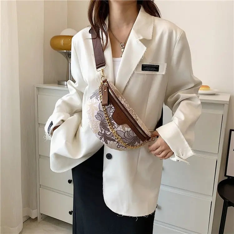 11 Inch Chest Bag, Pu Breast Bag, Chest Pack for Short Trip