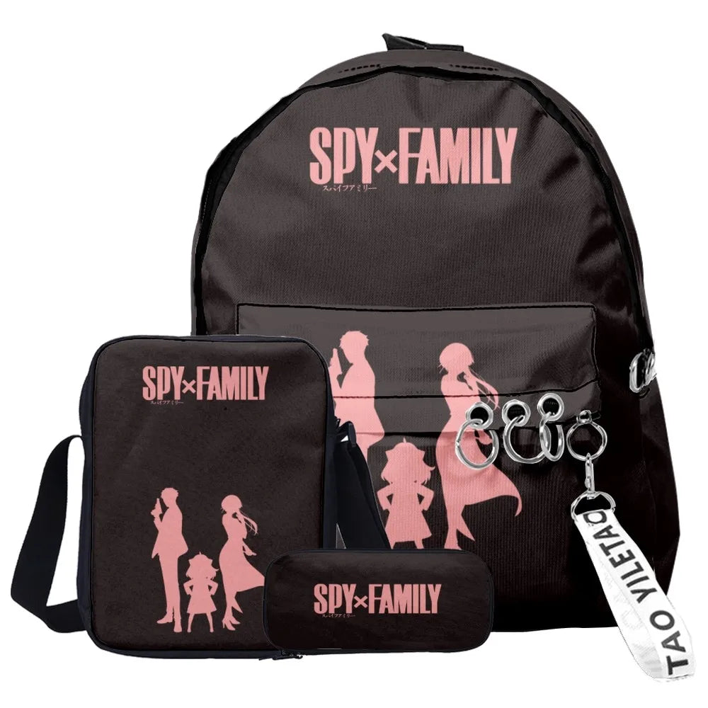 Anime Spy X Family Backpack Set for Students Boys Girls Schoolbag