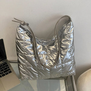 Large Capacity Women's Down Shoulder Bags Casual Tote Bag