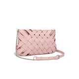 Braid Mini Crossbody Bags Women Contrast PU Leather Messenger Bag