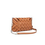 Braid Mini Crossbody Bags Women Contrast PU Leather Messenger Bag