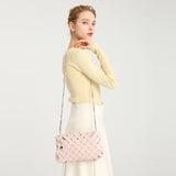 Braid Mini Crossbody Bags Women Contrast PU Leather Messenger Bag