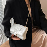 Orange Chain Messenger Bag Clutch Rivet Shoulder Soft Leather Bag