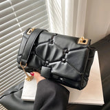 Orange Chain Messenger Bag Clutch Rivet Shoulder Soft Leather Bag