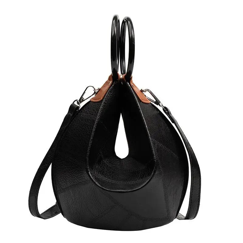 Bucket Shape Women Shoulder Bags Tote Messenge Bag Leather Crossbody Bag