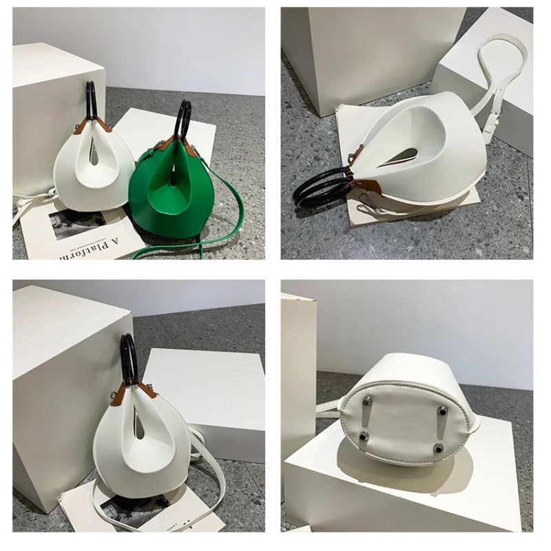 Bucket Shape Women Shoulder Bags Tote Messenge Bag Leather Crossbody Bag