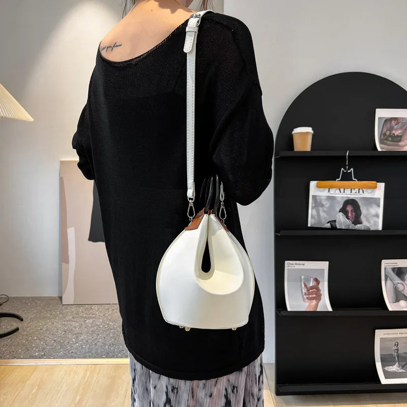 Bucket Shape Women Shoulder Bags Tote Messenge Bag Leather Crossbody Bag