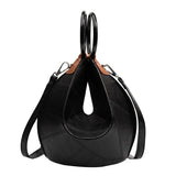 Bucket Shape Women Shoulder Bags Tote Messenge Bag Leather Crossbody Bag