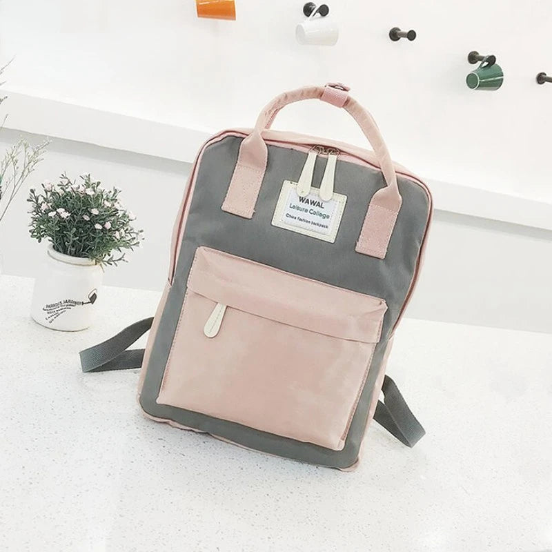 Canvas Women Backpack School Bag for College 15inch Laptop Back Packs