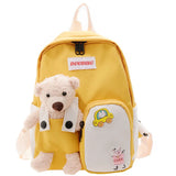Bear Canvas School Bags For Kids Kindergarten Backpacks Girls Boy