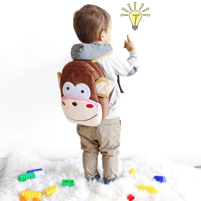 Kids Plush Schoolbag Animal Backpack Girls Boys Backpack