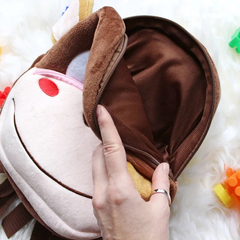 Kids Plush Schoolbag Animal Backpack Girls Boys Backpack