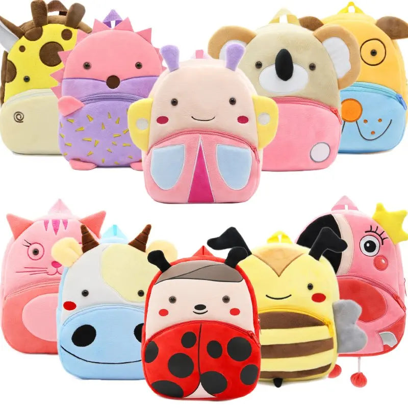 Kids Plush Schoolbag Animal Backpack Girls Boys Backpack