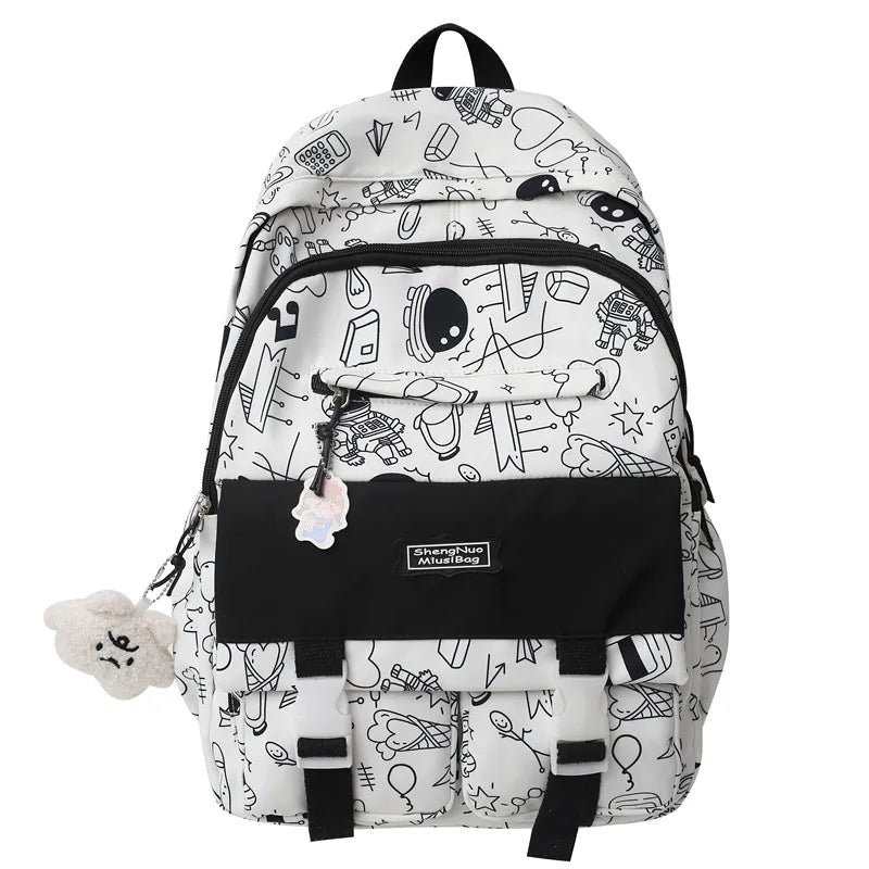 Cartoon Waterproof College Backpack for Teenager Student