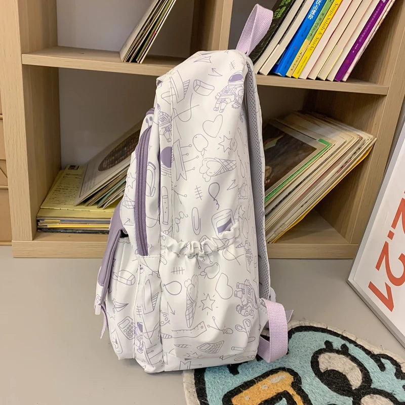 Cartoon Waterproof College Backpack for Teenager Student