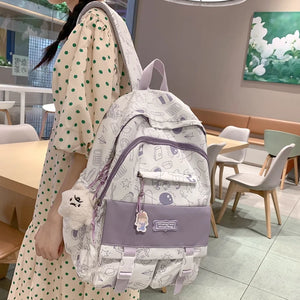 Cartoon Waterproof College Backpack for Teenager Student