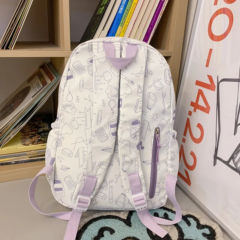 Cartoon Waterproof College Backpack for Teenager Student