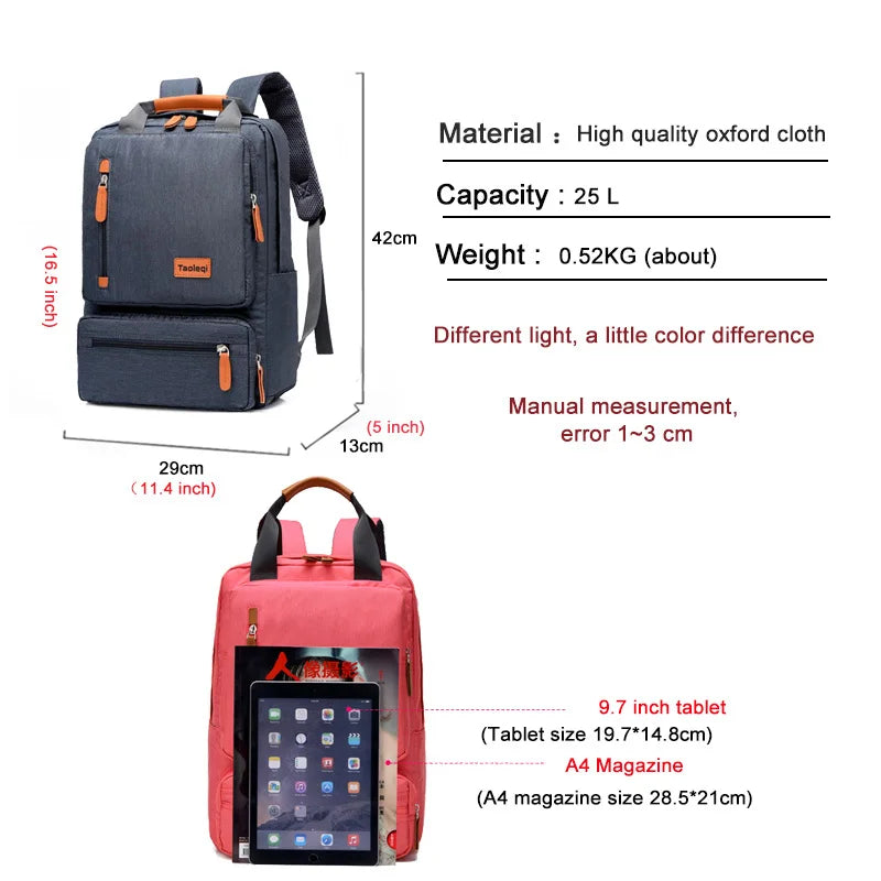 Casual Business Men Computer Oxford Cloth Lady Anti-theft Travel Backpack