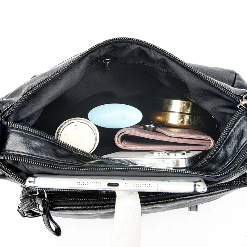 Casual Purses Ladies Shoulder Crossbody Bag Vintage Multi-Pocket Messenger