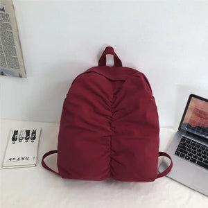 Casual Nylon Solid Backpack Bags College Women SchoolBag